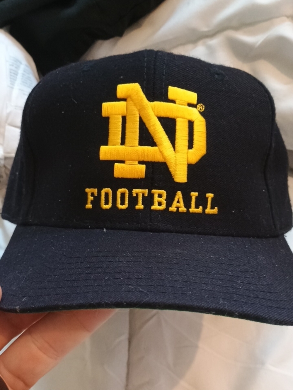 Reebok Navy Blue & Gold Notre DameEmbroidered Football Cap